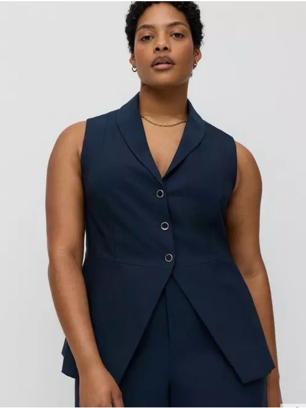 torrid Navy Sleeveless Tailored Vest